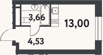 Планировка: Студия, 21,2 м²
