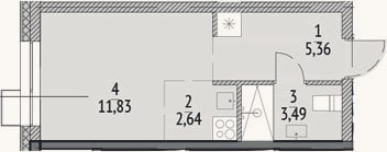 Планировка: Студия, 23,3 м²