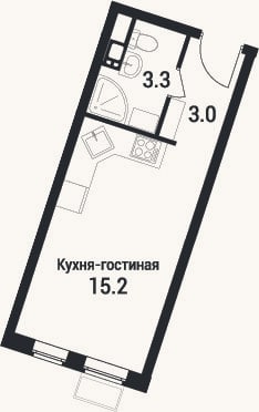Планировка: Студия, 21,5 м²