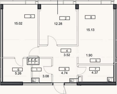 Планировка: 3-к, 66,5 м²