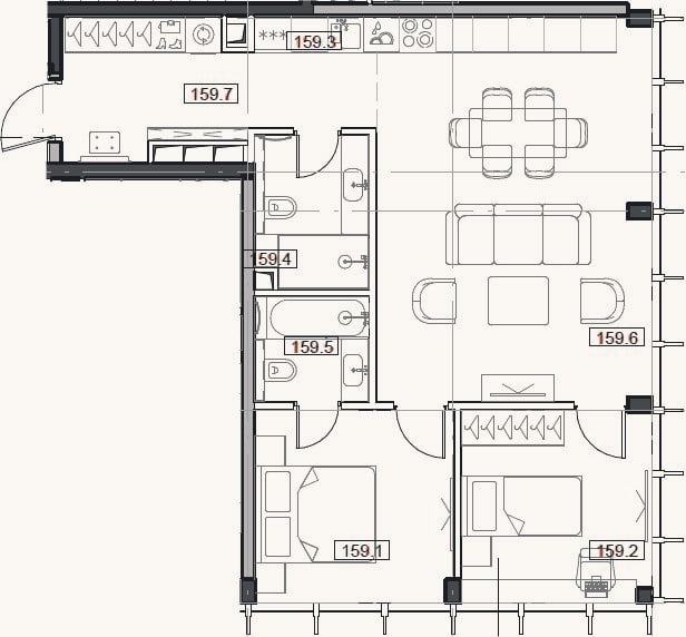 Планировка: 3-к, 68,3 м²