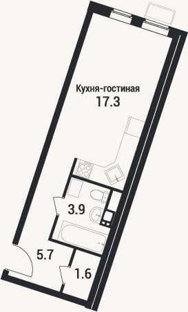 Планировка: Студия, 28,5 м²