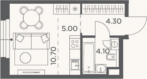 Планировка: Студия, 24,1 м²