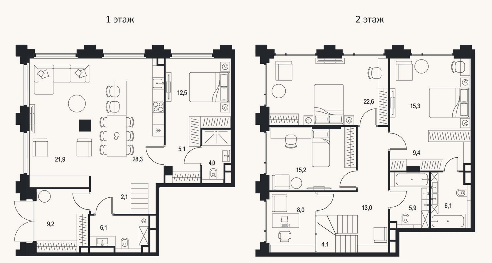 Планировка: 4+ к, 185,5 м²