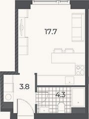 Планировка: Студия, 25,8 м²