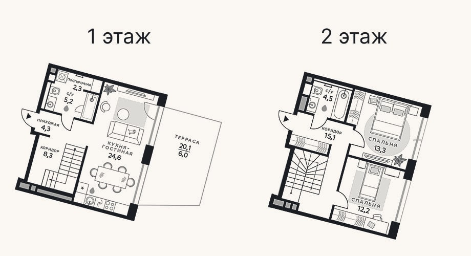 Планировка: 2-к, 89,8 м²
