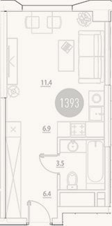 Планировка: Студия, 28,2 м²
