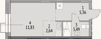 Планировка: Студия, 23,3 м²