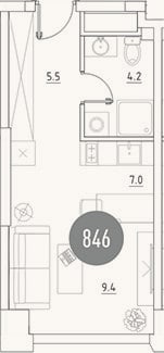 Планировка: Студия, 26,1 м²