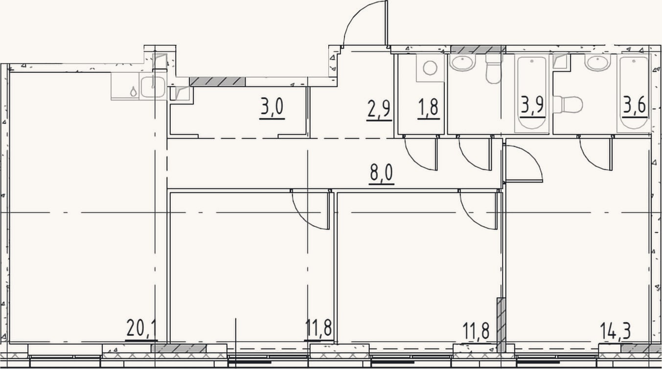 Планировка: 4+ к, 81,2 м²