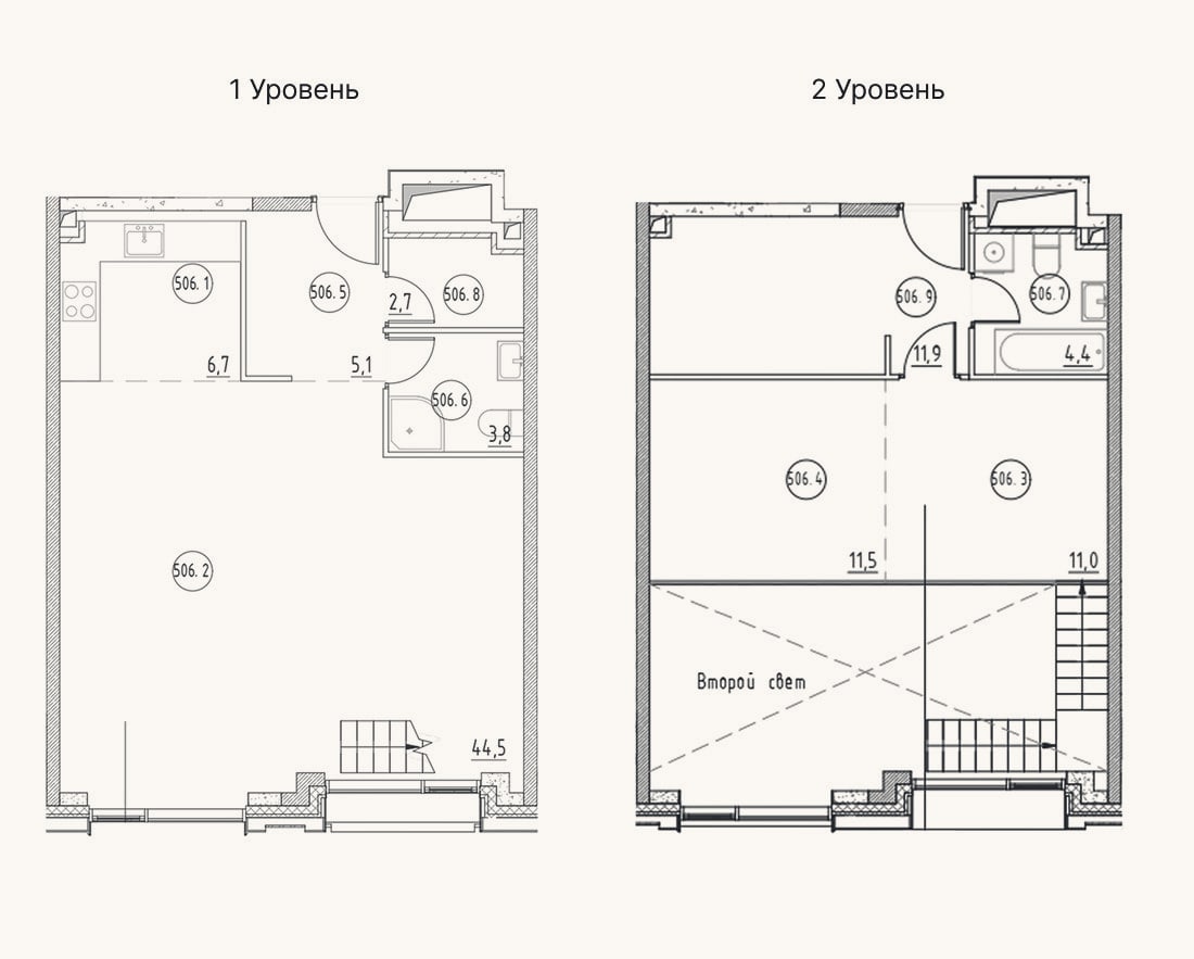 Планировка: 2-к, 101,6 м²