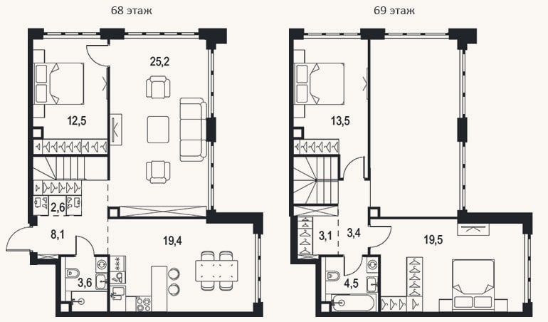 Планировка: 4+ к, 115,4 м²