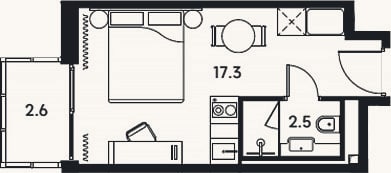 Планировка: Студия, 20,1 м²