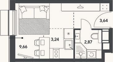 Планировка: Студия, 19,4 м²