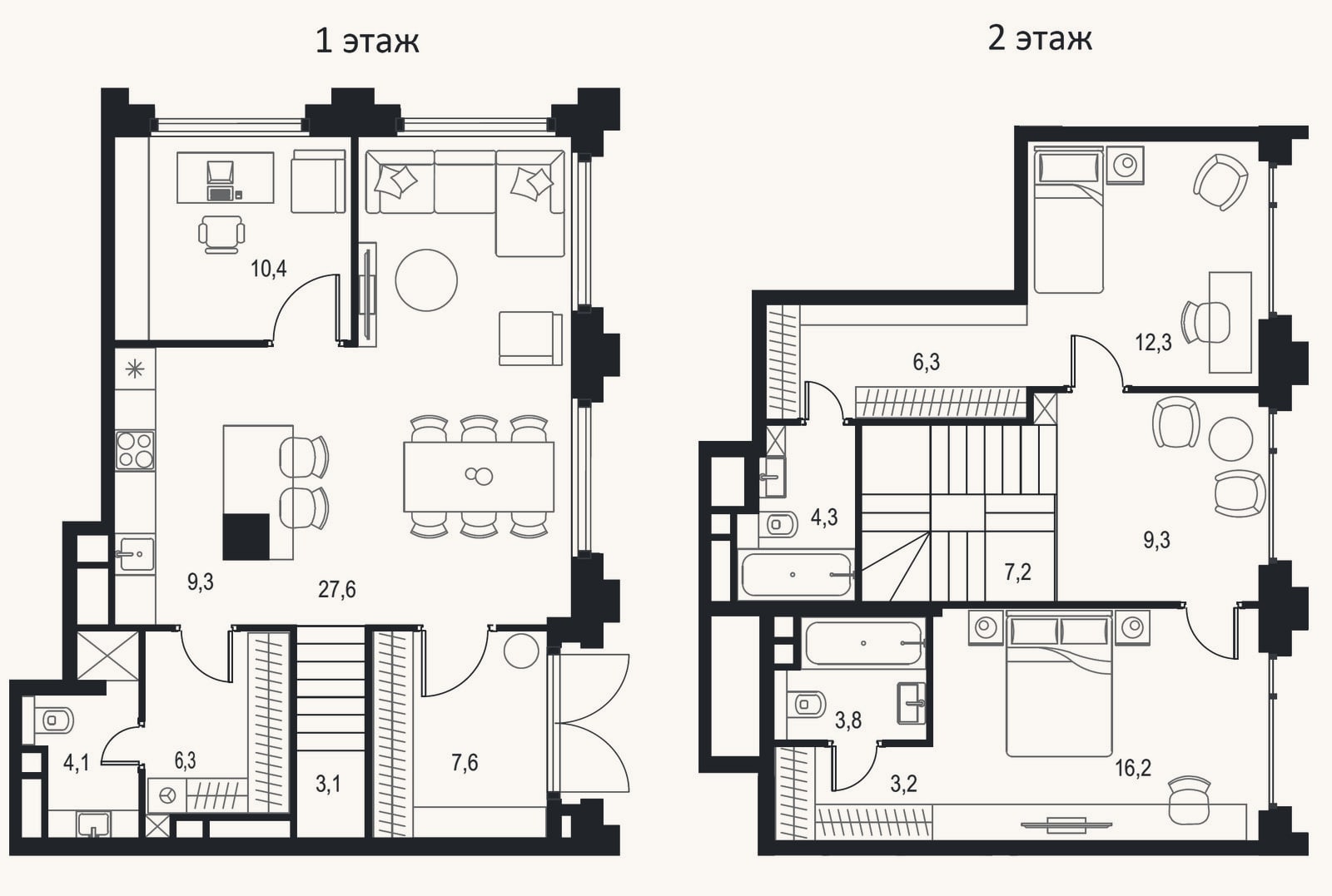 Планировка: 4+ к, 125,2 м²