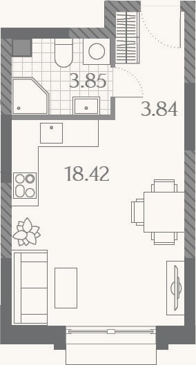 Планировка: Студия, 26,1 м²