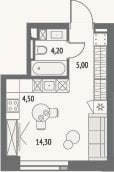 Планировка: Студия, 24,3 м²