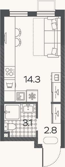Планировка: Студия, 20,2 м²