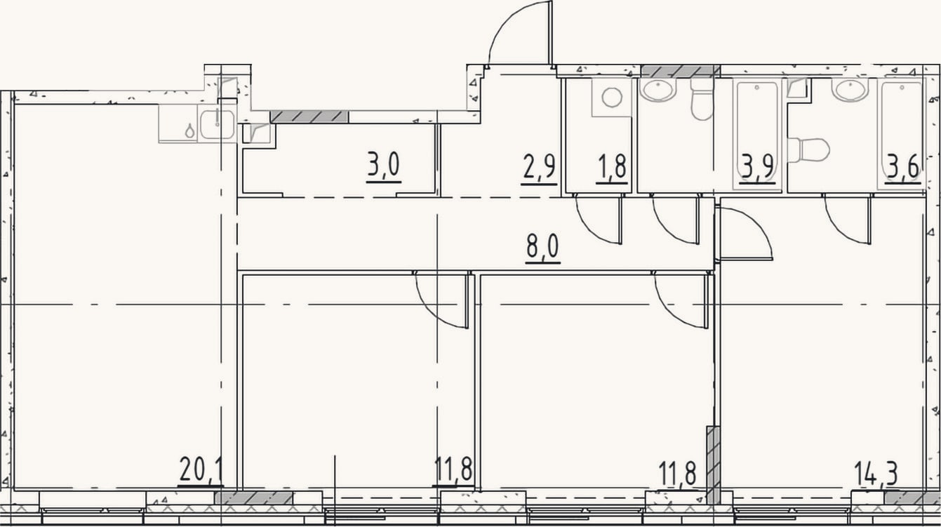 Планировка: 4+ к, 81,2 м²
