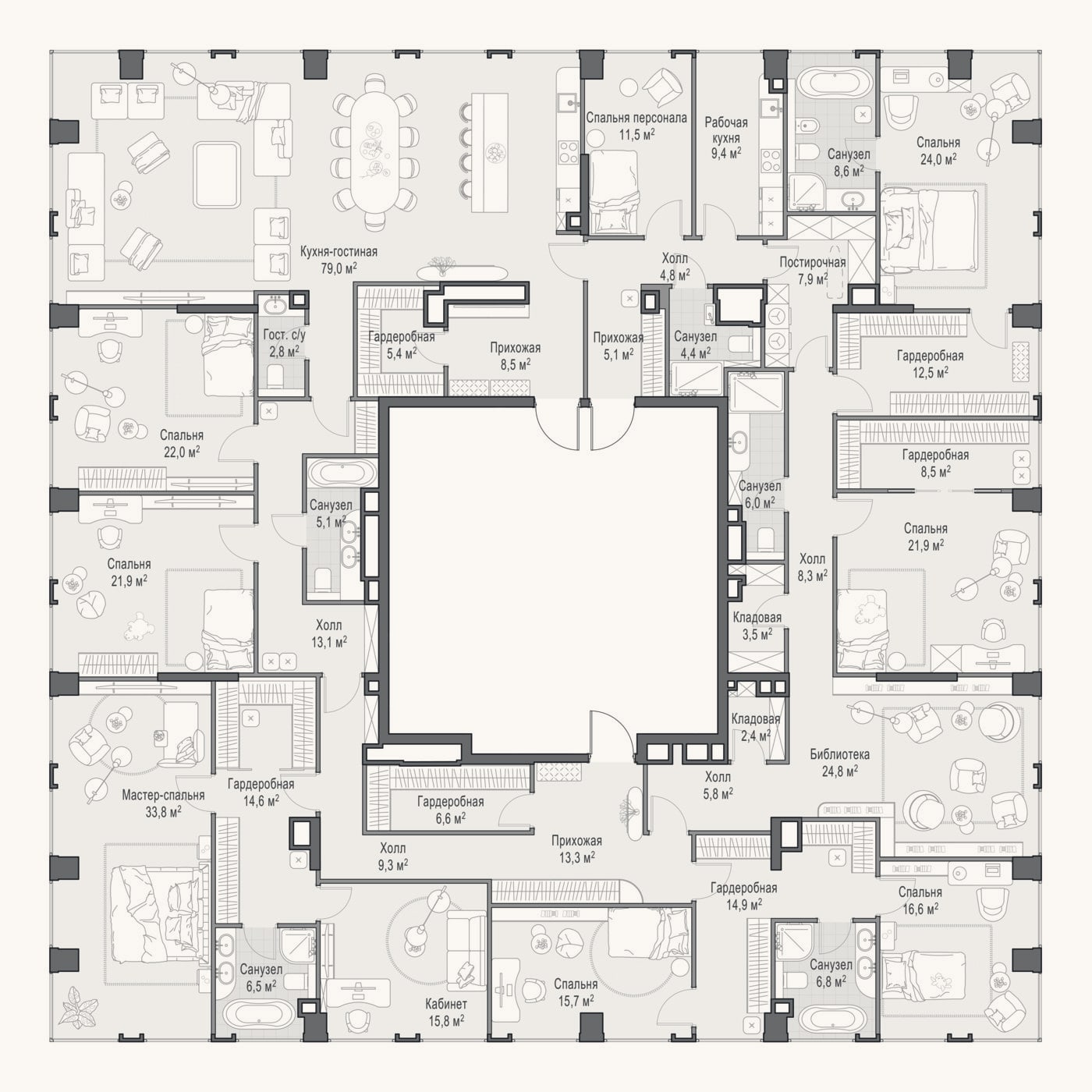 Планировка: Своб. план., 481,3 м²