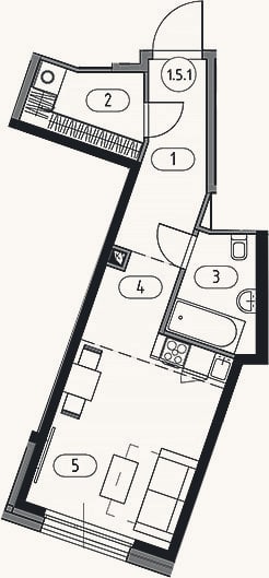 Планировка: Студия, 35,2 м²
