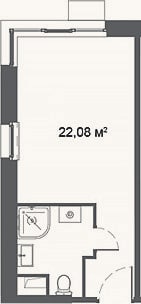 Планировка: Студия, 22,1 м²