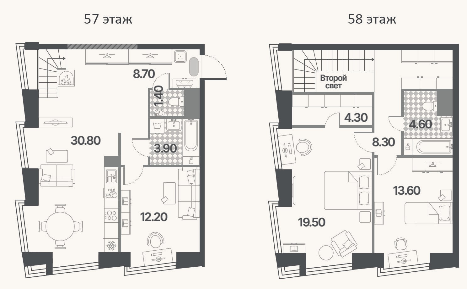 Планировка: 4+ к, 107,3 м²
