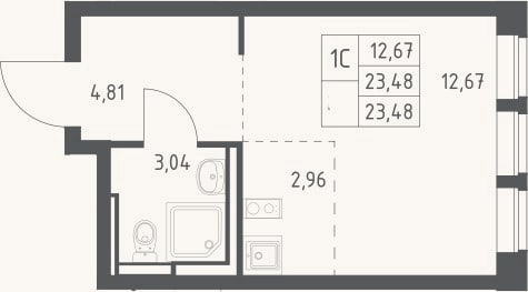 Планировка: Студия, 23,5 м²