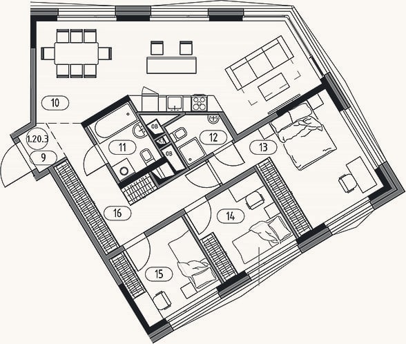 Планировка: 4+ к, 89,8 м²