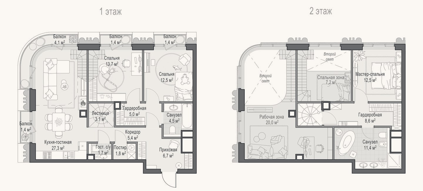 Планировка: 3-к, 110,4 м²
