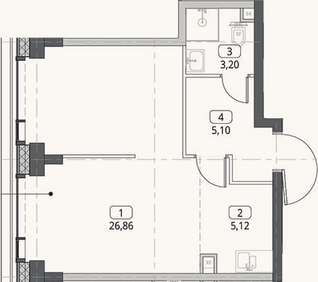 Планировка: Студия, 40,3 м²