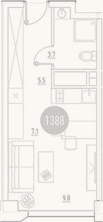 Планировка: Студия, 26,1 м²