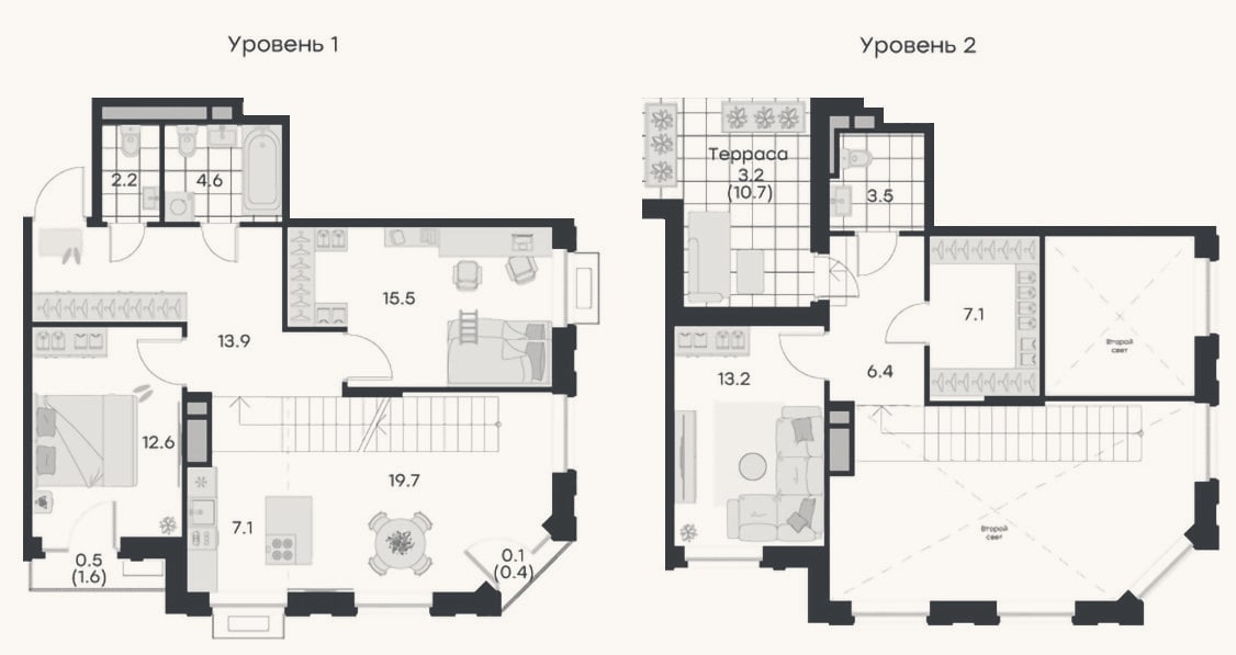 Планировка: 4+ к, 105,8 м²