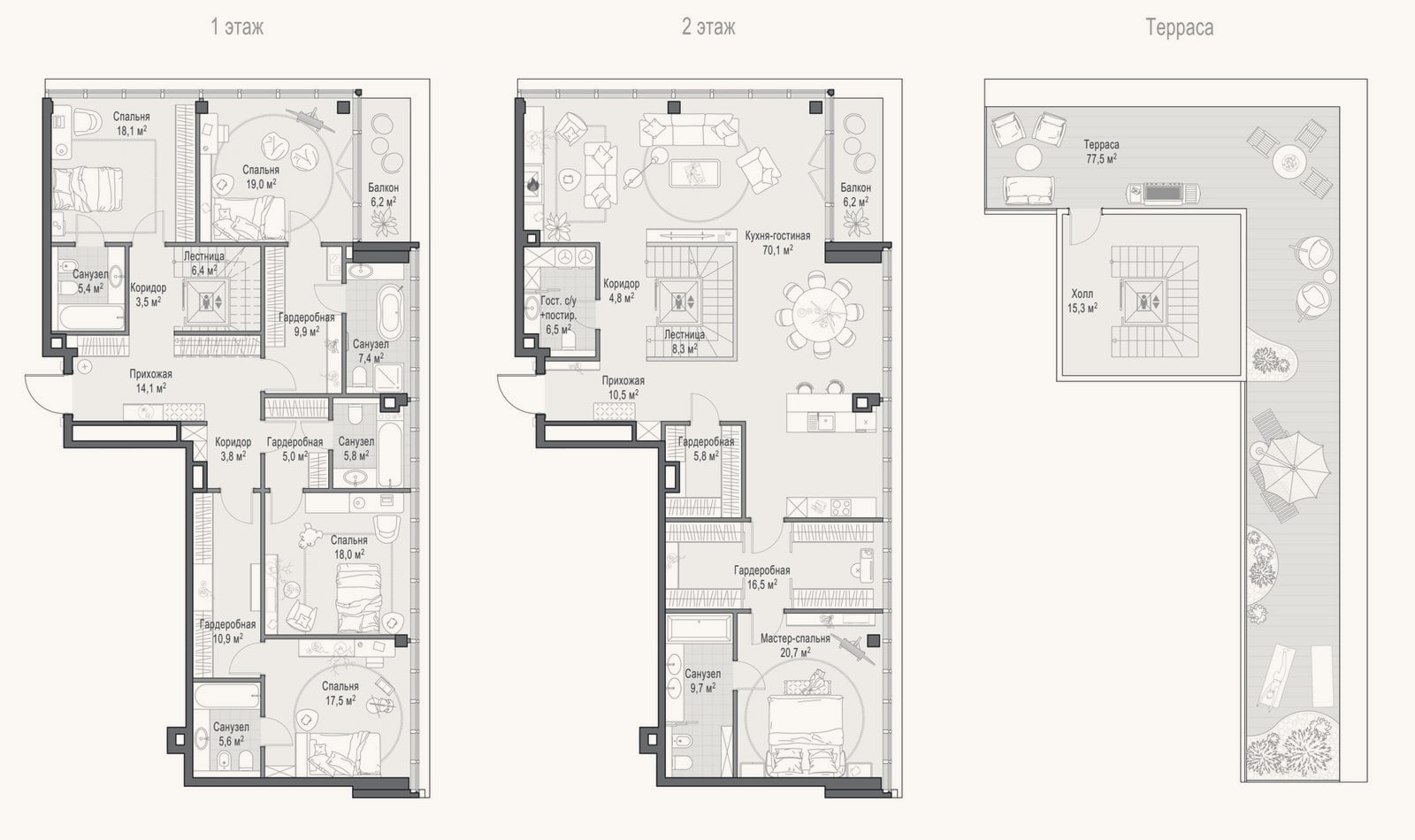 Планировка: 4+ к, 307,1 м²