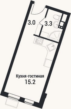 Планировка: Студия, 21,5 м²