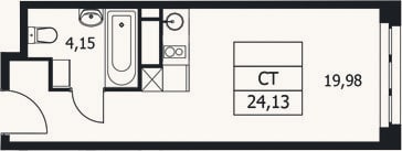 Планировка: Студия, 24,1 м²