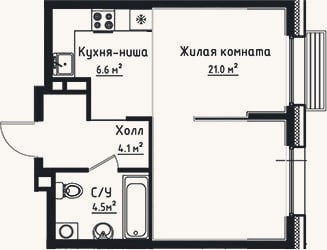 Планировка: Студия, 36,2 м²