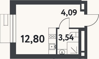 Планировка: Студия, 20,4 м²