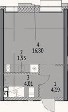 Планировка: Студия, 26,5 м²