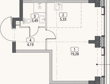 Планировка: Студия, 32,3 м²