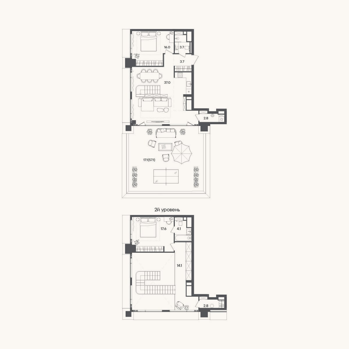 Планировка: 3-к, 101,8 м²
