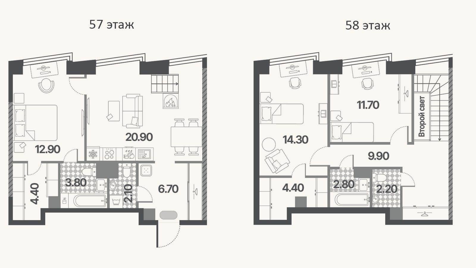 Планировка: 4+ к, 96,1 м²