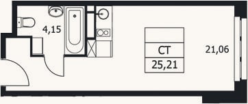 Планировка: Студия, 25,2 м²