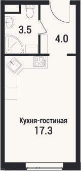 Планировка: Студия, 24,8 м²