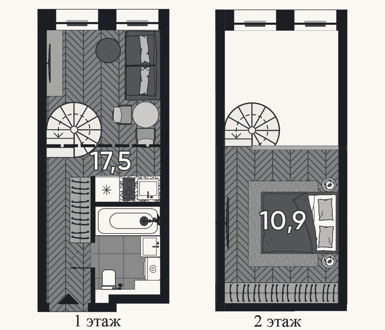Планировка: Студия, 24,5 м²