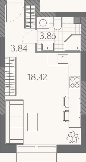 Планировка: Студия, 26,1 м²