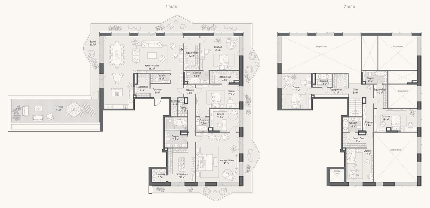 Планировка: 4+ к, 402,9 м²