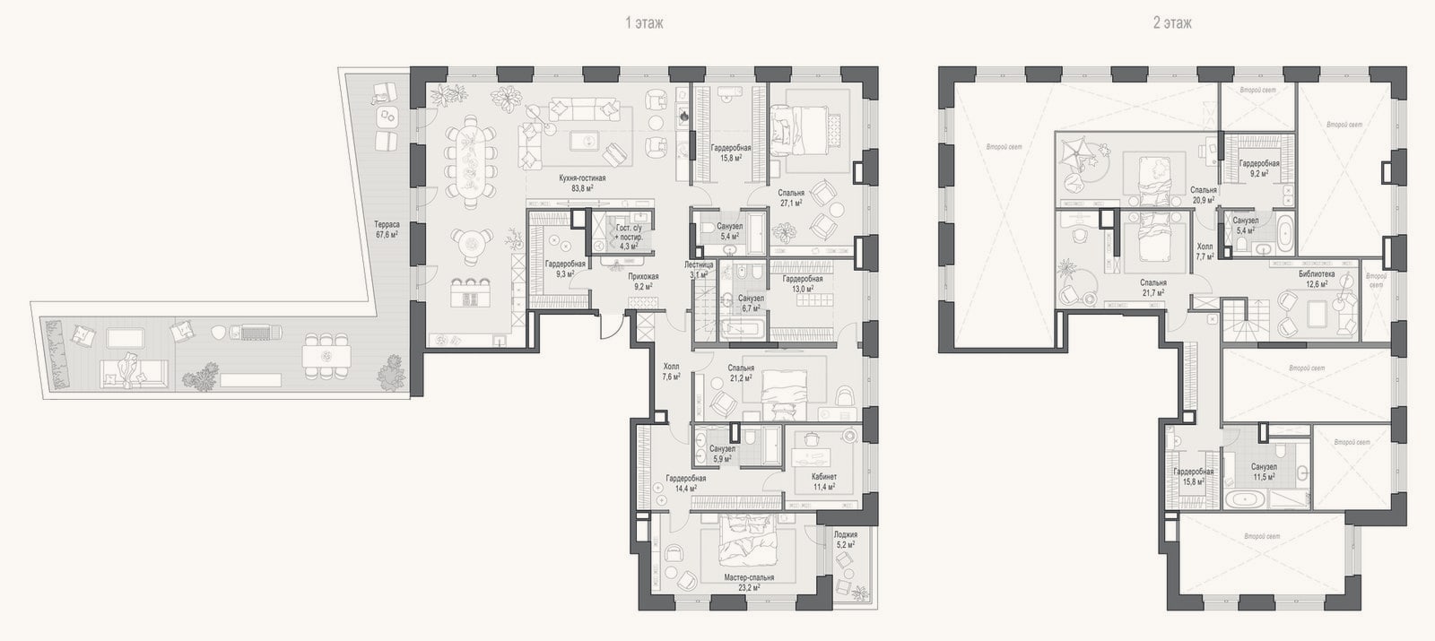 Планировка: 4+ к, 366,7 м²