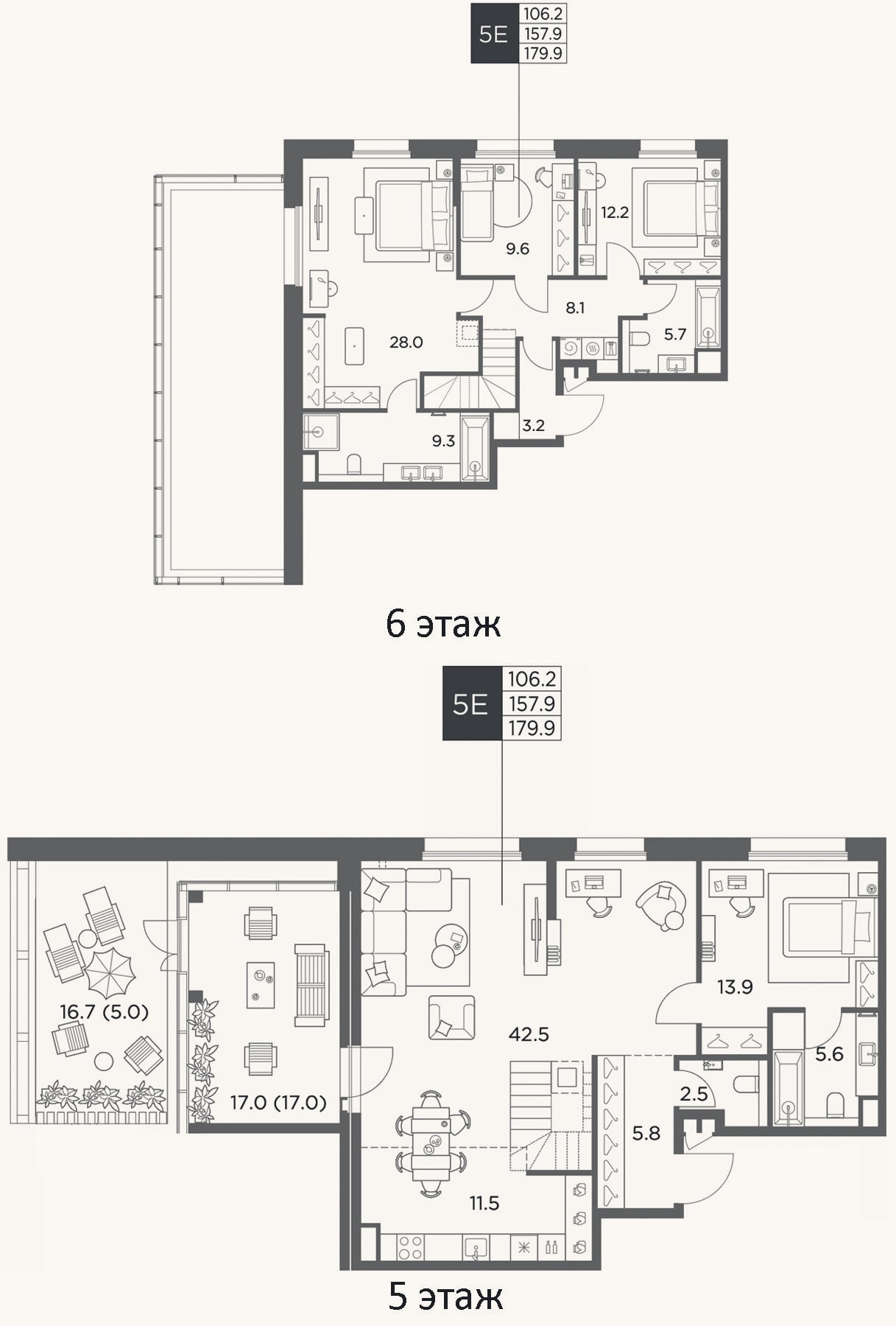 Планировка: 4+ к, 157,9 м²