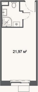 Планировка: Студия, 22 м²